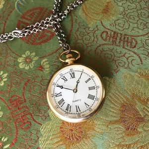 Long clock necklace
